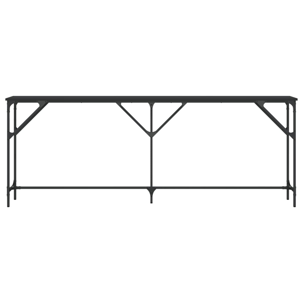 Tavolino Consolle Nero 200x29x75 cm in Legno Multistrato 837777