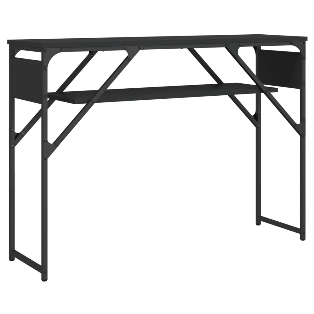 Tavolo Consolle con Ripiano Nero 105x30x75cm Legno Multistrato 837792