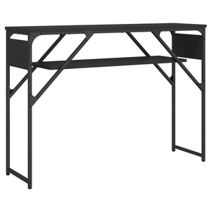 Tavolo Consolle con Ripiano Nero 105x30x75cm Legno Multistrato 837792