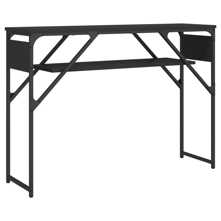 Tavolo Consolle con Ripiano Nero 105x30x75cm Legno Multistrato 837792