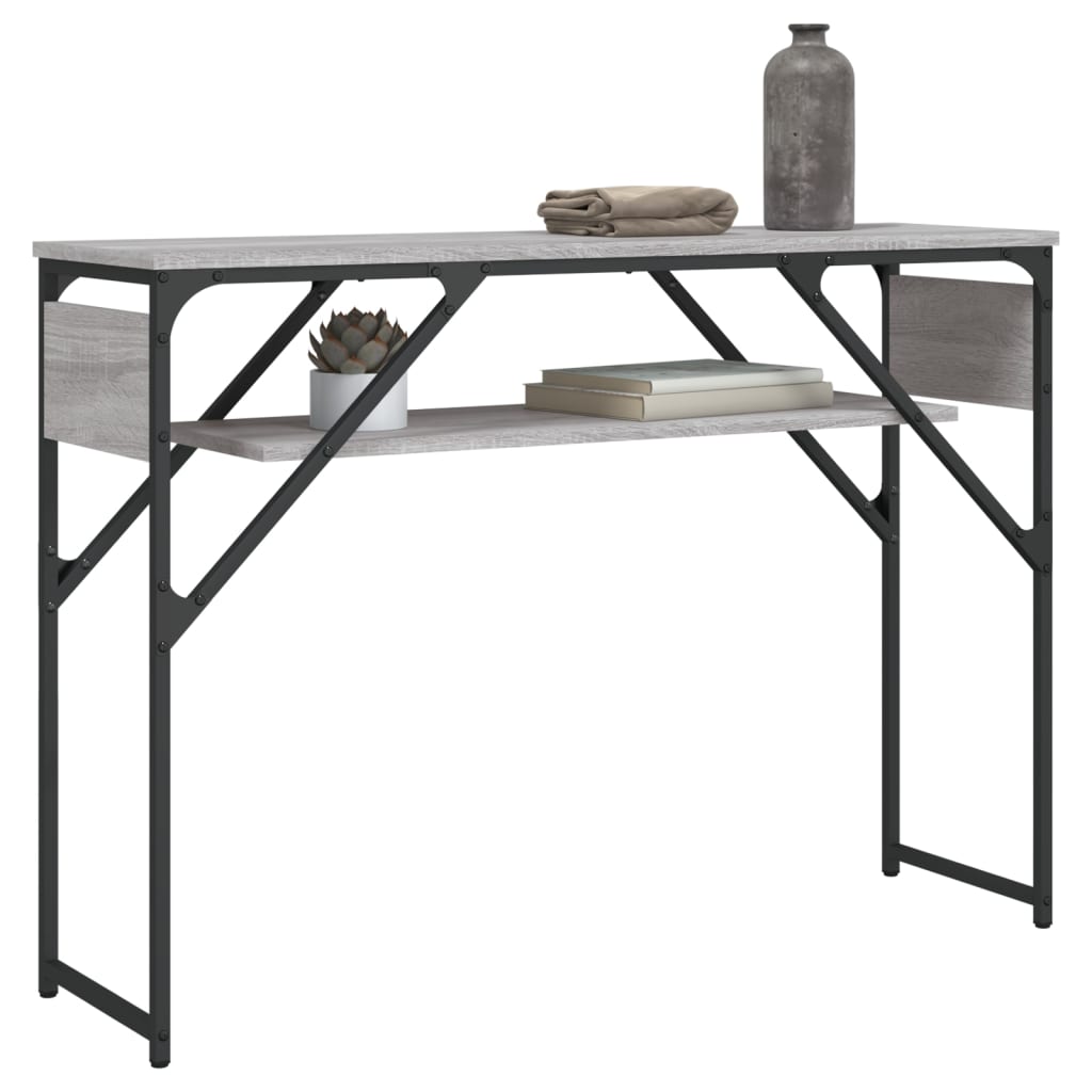 Tavolo Consolle Ripiano Grigio Sonoma 105x30x75cm Multistrato 837795