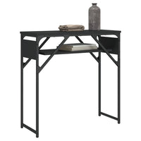 Tavolo Consolle con Ripiano Nero 75x30x75cm Legno Multistratocod mxl 134406