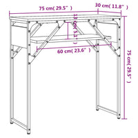 Tavolo Consolle Ripiano Grigio Sonoma 75x30x75cm Multistrato 837800