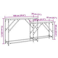 Tavolini Consolle Impilabili 2 pz Neri in Legno Multistrato 837802