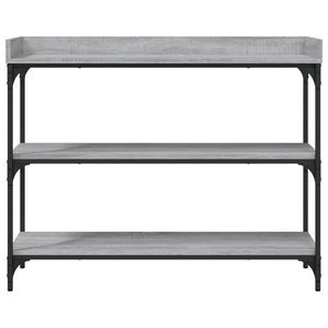 Tavolino Consolle con Ripiani Grigio Sonoma 100x30x80 cm 837810