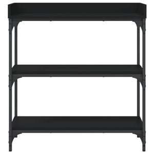 Tavolino Consolle con Ripiani Nero 75x30x80 cm 837812