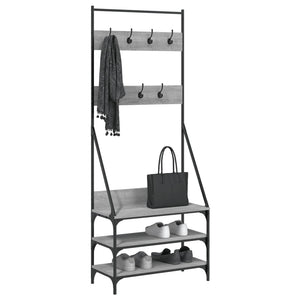 Appendiabiti con Porta Scarpe Grigio Sonoma 72x34x184 cmcod mxl 133588