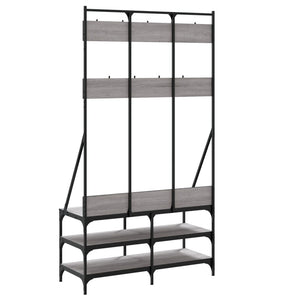 Appendiabiti con Porta Scarpe Grigio Sonoma 100x40x184 cm 837840