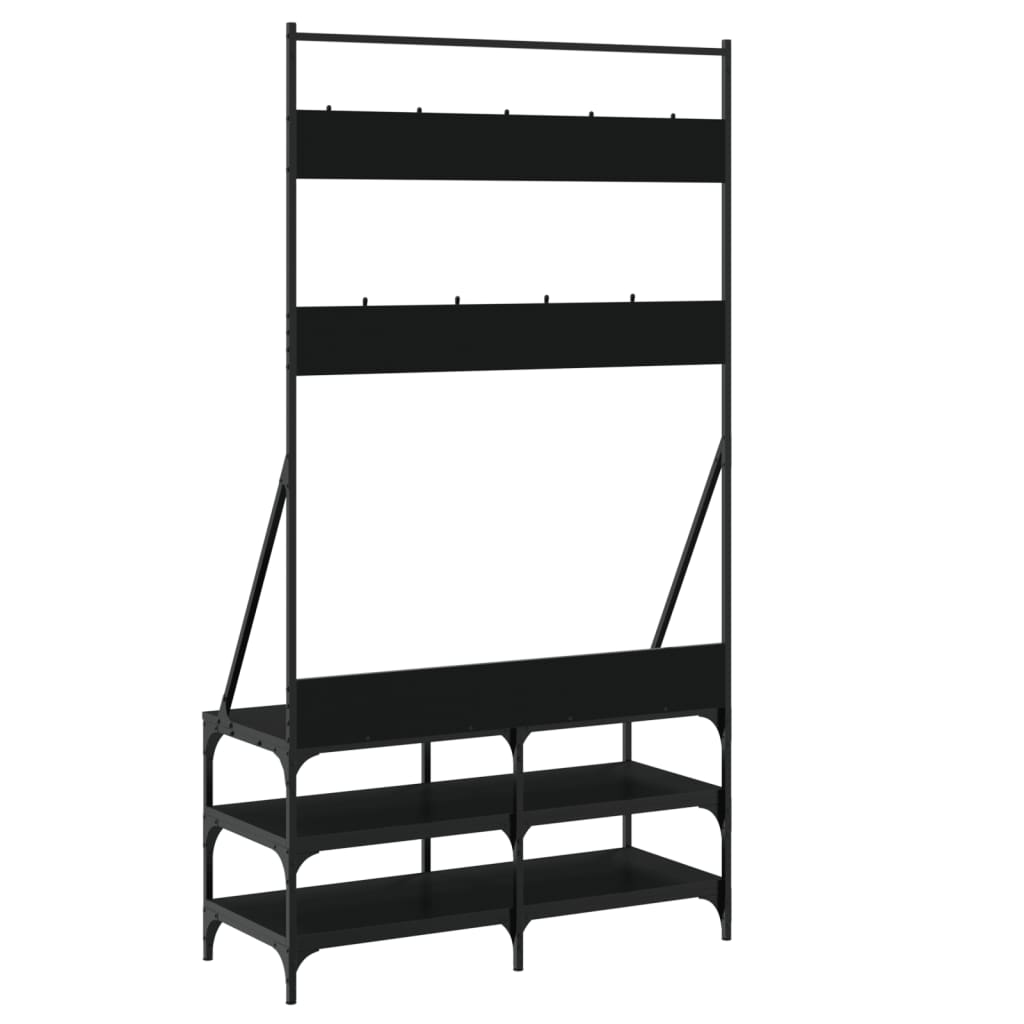 Appendiabiti con Porta Scarpe Nero 100x40x184 cm 837847