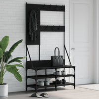 Appendiabiti con Porta Scarpe Nero 100x40x184 cm 837852