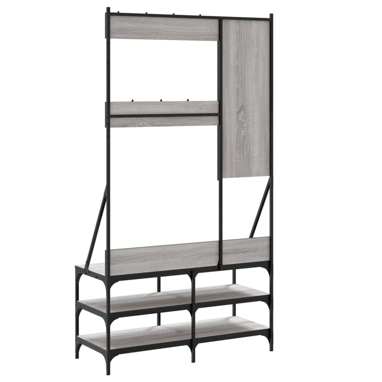 Appendiabiti con Porta Scarpe Grigio Sonoma 100x40x184 cm 837855