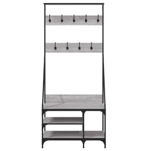 Appendiabiti con Porta Scarpe Grigio Sonoma 80x40x184 cm 837865