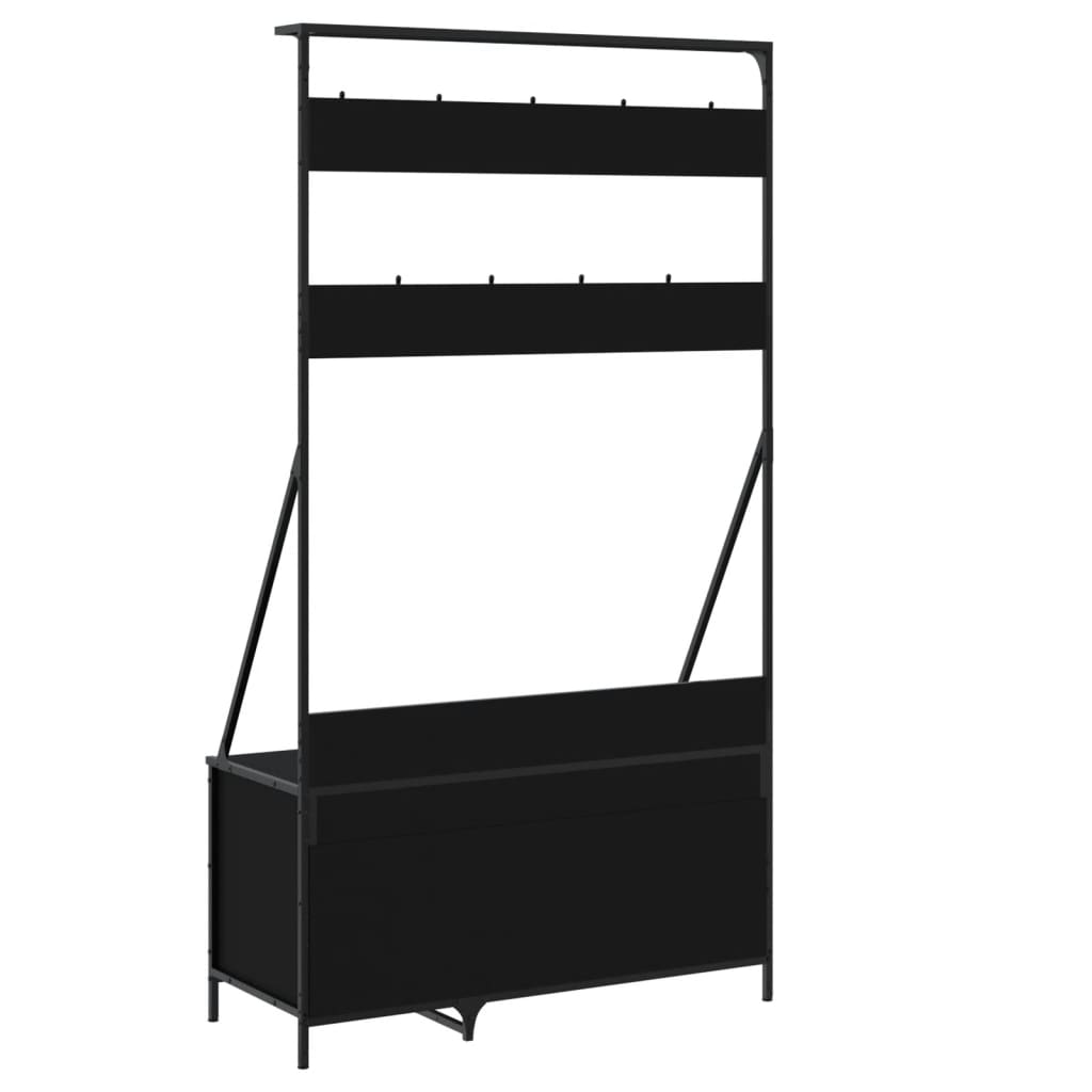 Appendiabiti con Porta Scarpe Nero 100x41x184 cm 837867