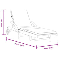 Lettini 2 pz con Cuscini 200x68x83 cm Legno Massello di Acacia 3206373