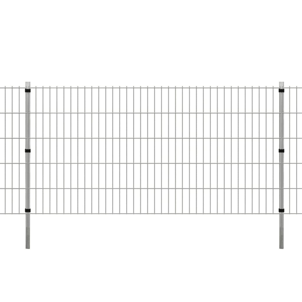 Pali per Recinzione 10 pz Argento 150 cm in Acciaio Zincato