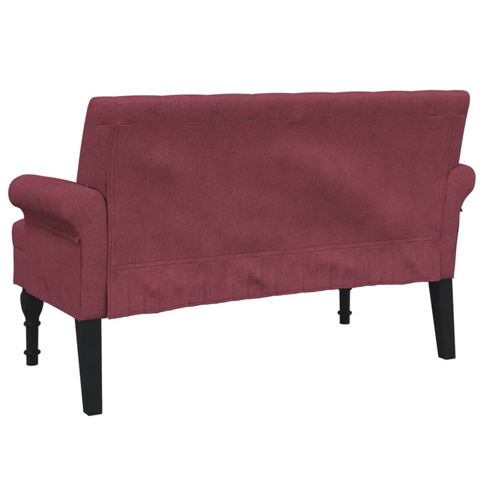 Panca con Schienale Rosso Vino 120x62x75,5 cm in Tessuto 372127