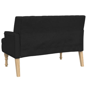 Panca con Cuscini Nera 113x64,5x75,5 cm in Tessuto 372132