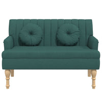 Panca con Cuscini Verde Scuro 113x64,5x75,5 cm in Tessuto 372134