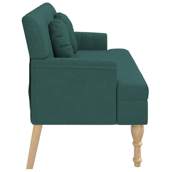 Panca con Cuscini Verde Scuro 113x64,5x75,5 cm in Tessuto 372134