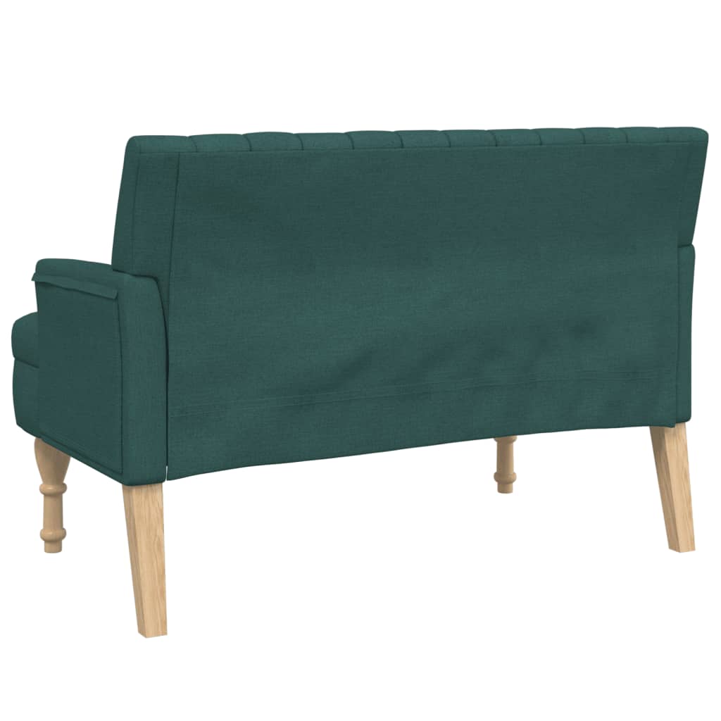 Panca con Cuscini Verde Scuro 113x64,5x75,5 cm in Tessuto 372134