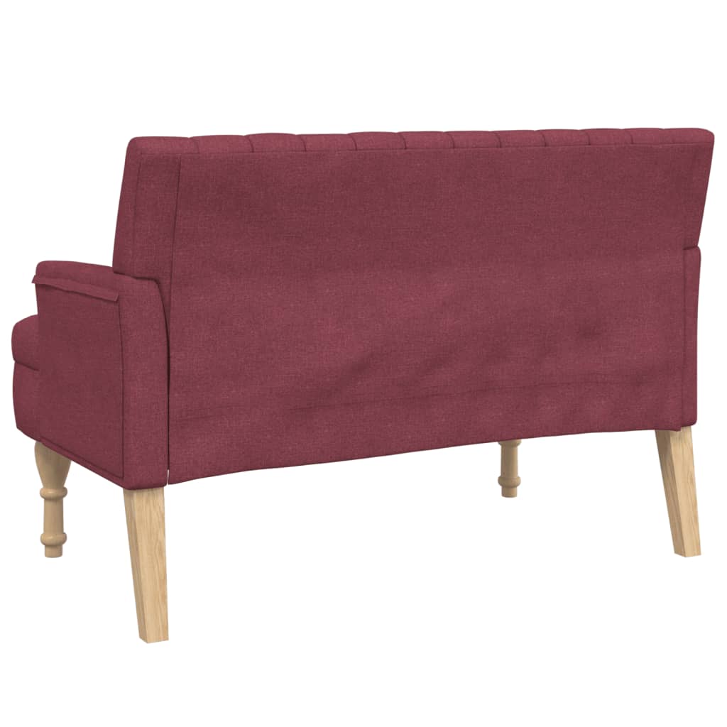 Panca con Cuscini Rosso Vino 113x64,5x75,5 cm in Tessuto 372137