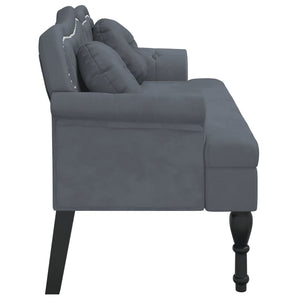 Panca con Cuscini Grigio Scuro 120,5x65x75 cm in Velluto 372141