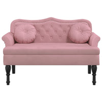 Panca con Cuscini Rosa 120,5x65x75 cm in Velluto 372143