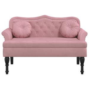 Panca con Cuscini Rosa 120,5x65x75 cm in Velluto 372143