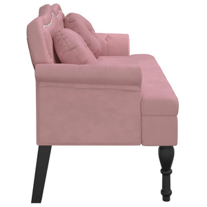 Panca con Cuscini Rosa 120,5x65x75 cm in Velluto 372143