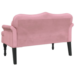 Panca con Cuscini Rosa 120,5x65x75 cm in Velluto 372143