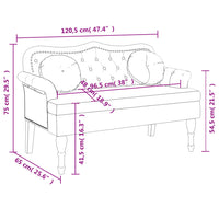 Panca con Cuscini Rosa 120,5x65x75 cm in Velluto 372143