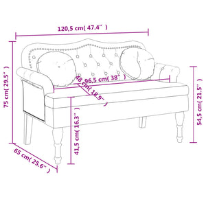 Panca con Cuscini Marrone 120,5x65x75 cm in Scamosciato 372149