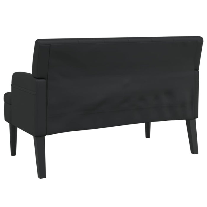 Panca con Schienale Nera 112x65,5x75 cm in Similpelle 372153