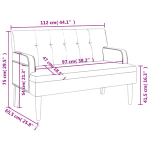 Panca con Schienale Bianca 112x65,5x75 cm in Similpelle 372154