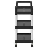 Carrello a 3 Ripiani Nero 77x34x72 cm in Alluminio 30322