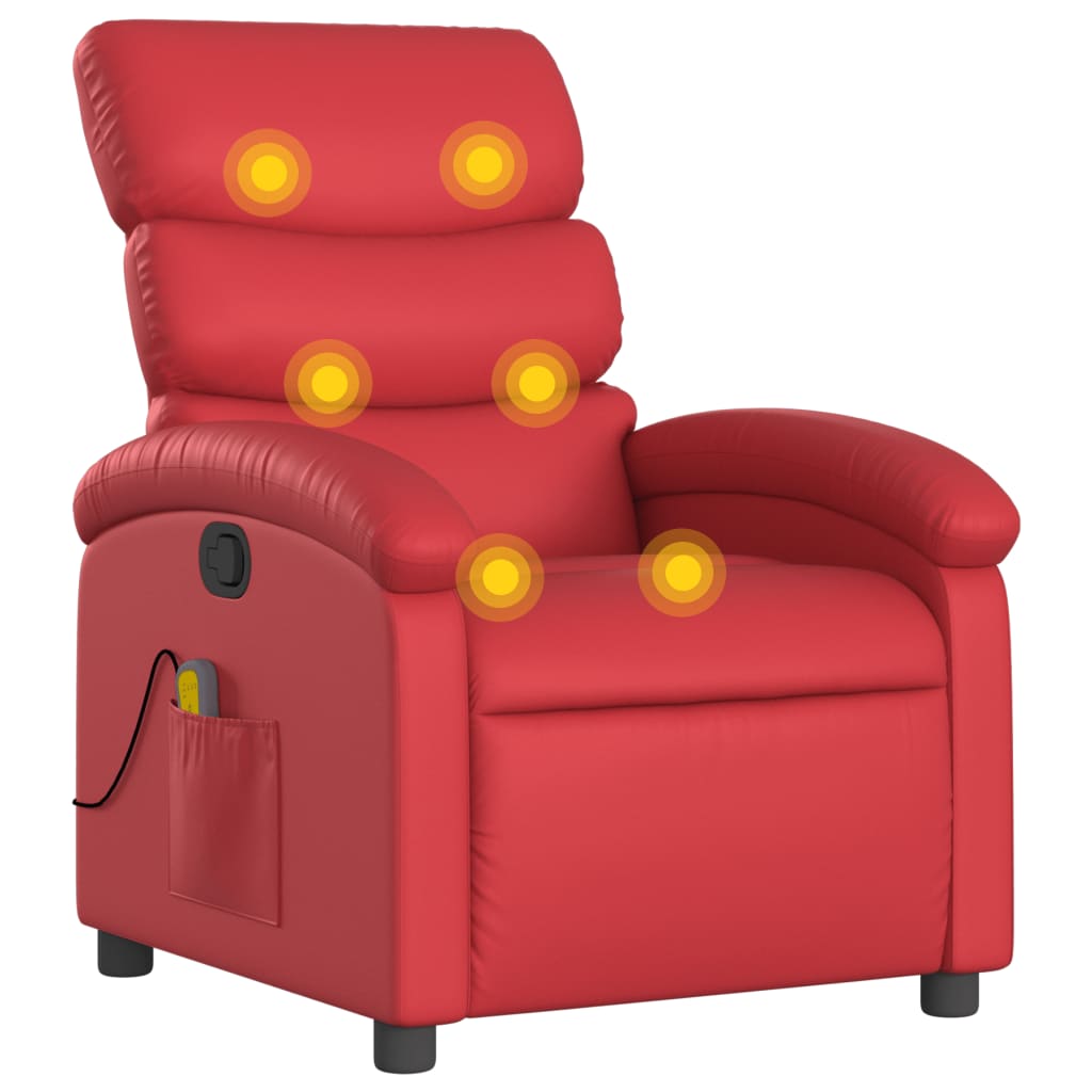 Poltrona Massaggiante Reclinabile Rossa in Similpellecod mxl 131501