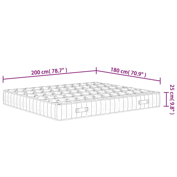 Materasso a Molle Insacchettate Medio Rigido 180x200 cm 3206417