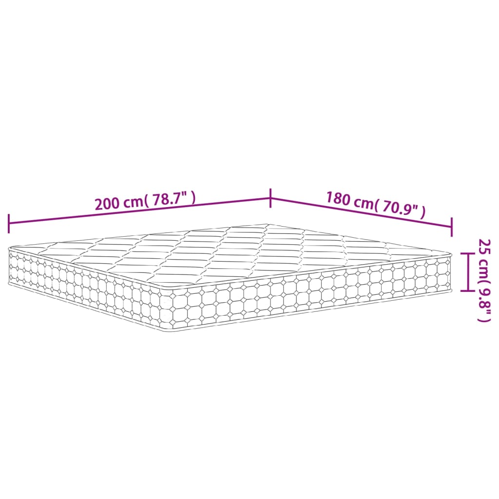 Materasso a Molle Insacchettate Medio Rigido 180x200 cm 3206420