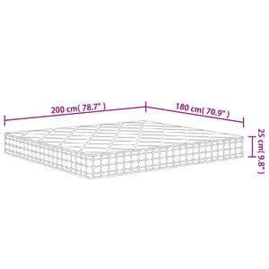 Materasso a Molle Insacchettate Medio Rigido 180x200 cm 3206420