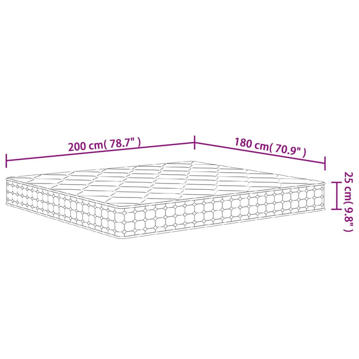 Materasso a Molle Insacchettate Medio Rigido 180x200 cm 3206420