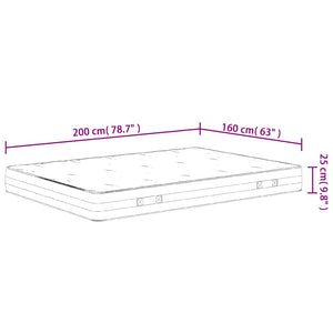 Materasso Molle Insacchettate Medio Rigido 160x200cm Super King 3206422