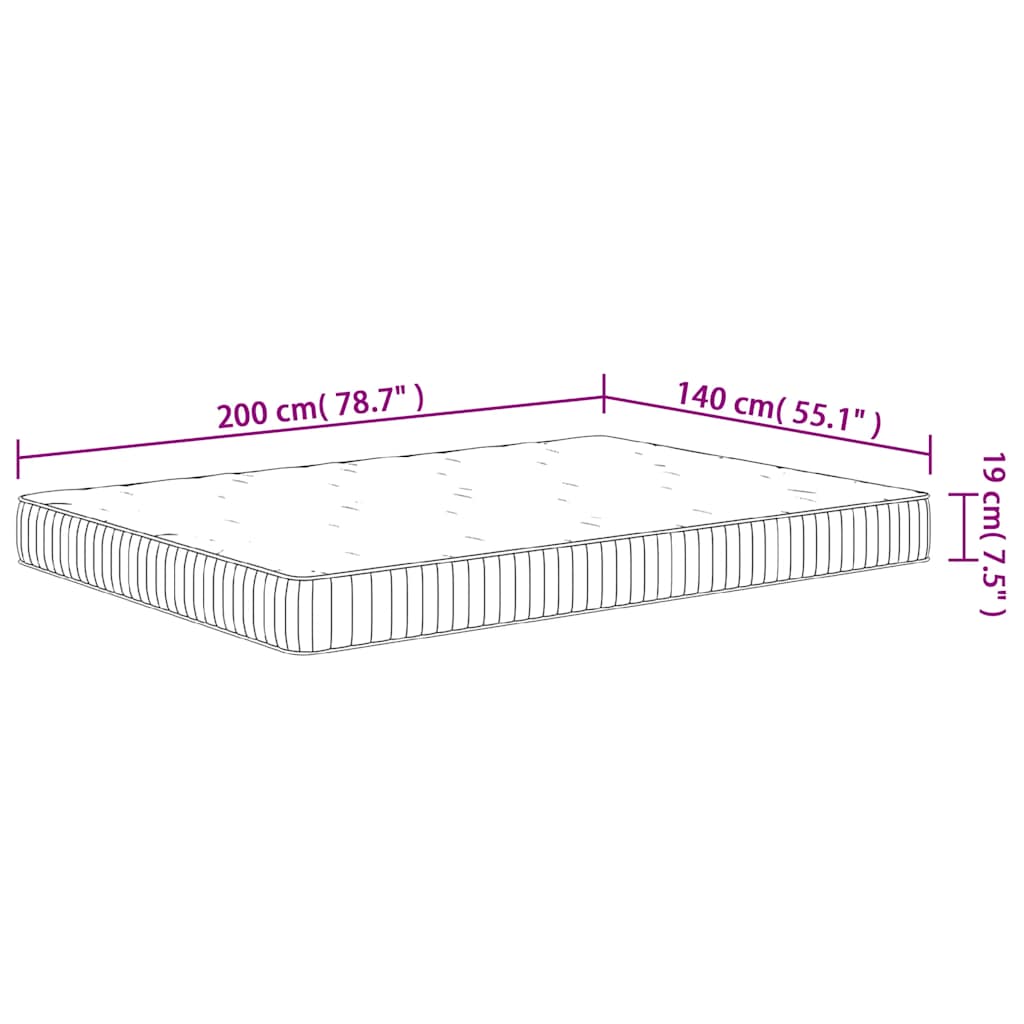 Materasso a Molle Insacchettate Medio 140x200 cm 372816