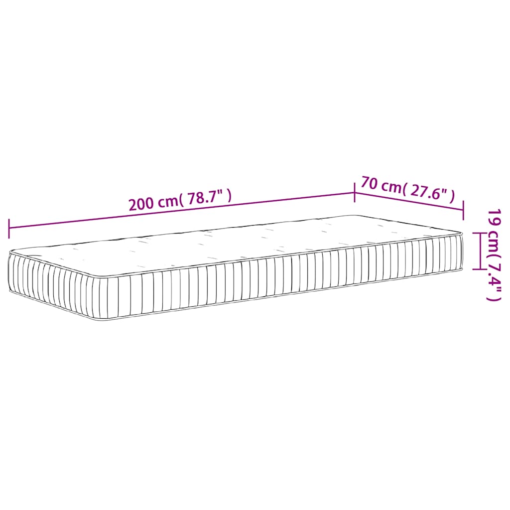 Materasso a Molle Insacchettate Medio 70x200 cm 372822