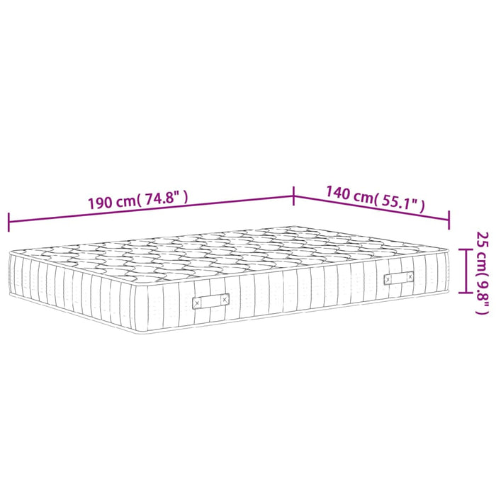 Materasso a Molle Insacchettate Medio Rigido 140x190 cm 372830