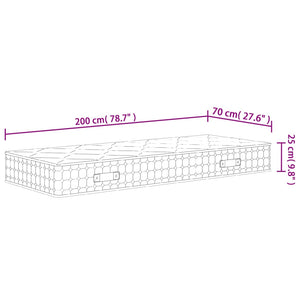 Materasso a Molle Insacchettate Medio Rigido 70x200 cm 372846