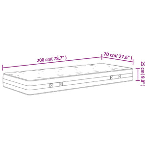 Materasso a Molle Insacchettate Medio Rigido 70x200 cm 372857