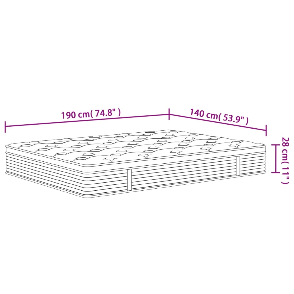 Materasso a Molle Insacchettate Medio Plus 140x190 cm 372865