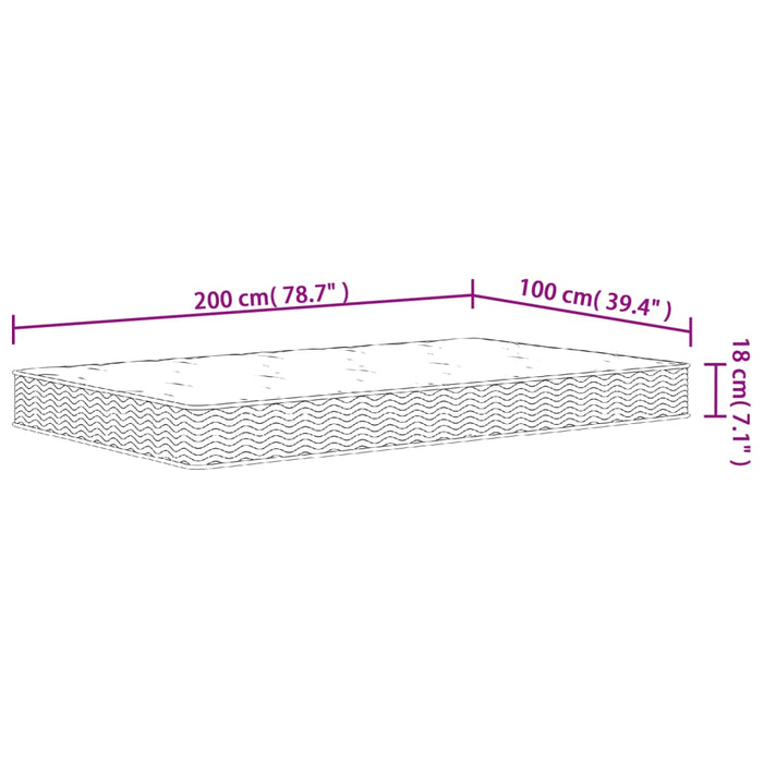 Materasso a Molle Bonnel Medio 100x200 cm 372986