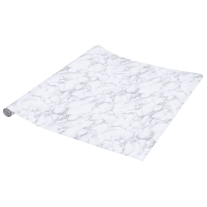 Adesivi per Mobili Autoadesivi Bianco Marmoreo 90x500 cm in PVC 3206486