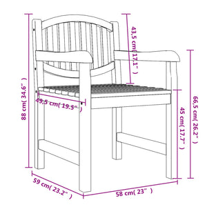 Sedie da Giardino 8 pz 58x59x88 cm in Legno Massello di Teak 3157906